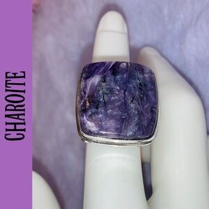 Magical Charoite Gemstone Chunky Handmade Ring